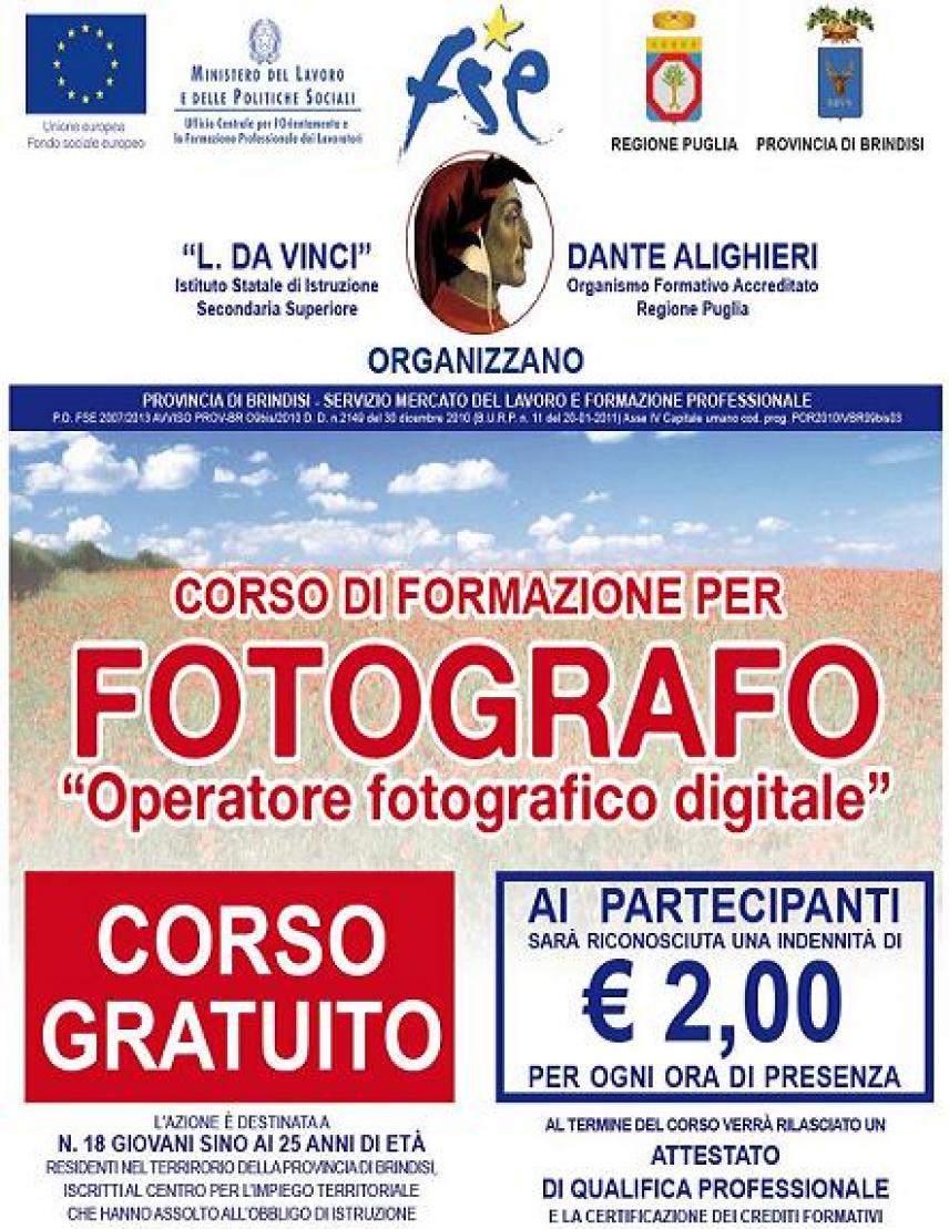 Corso Per Fotografo Operatore Fotografico Digitale Formazione E Lavoro Fasano